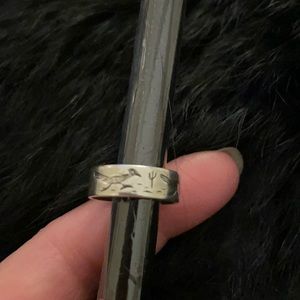 Vintage 1060’s Bell trading post roadrunner and cactus sterling silver ring